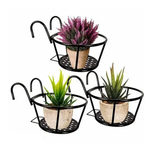 Decorative Metal Planter Pot Hanging Railing Hanger Hot Sale Planter Metal Pot Holder For Customized Sale - Product Image 3