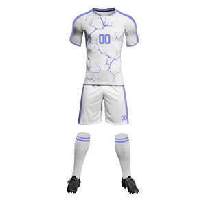 Ensemble de maillots de football en polyester respirant, impression numérique, uniforme de football court, vêtements de sport personnalisés pour équipe, vente en gros OEM, impression de logo - Product Image 1