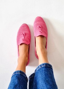 Mocasines de Rafia Hechos a Mano: Zapatos de Verano Marroquíes Rosados - Product Image 2