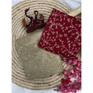 Fiesta de noche desgaste sari con secuencia y trabajo de bordado Zari - Product Image 2