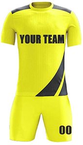 Maillot de football jaune personnalisé pour homme, manches courtes, sublimation du nom de l'équipe, 00, polyester respirant, uniforme - Product Image 3