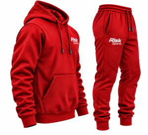 Ensemble de jogging pour homme rouge, sweat-shirt à capuche, survêtement décontracté, vêtements de sport - Product Image 4