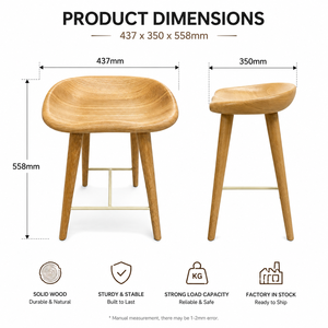Tabouret en bois moderne pour la maison, tabouret en chêne blanc, meubles pour la maison, prêt à être expédié - Product Image 3