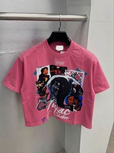 Nouveau T-shirt graphique surdimensionné court personnalisé pour femme 2026, 100 % coton, style vintage streetwear, coupe carrée, OEM ODM - Product Image 5