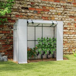 Portable Outdoor <b>Walk</b>-<b>in</b> <b>Greenhouse</b> with UV Resistant PE Cover 6.6 X 2.5 X 5.6 White for Gardens - Product Image 1