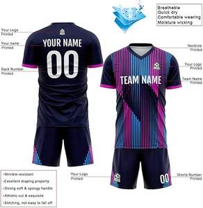 ชุดฟุตบอลดีไซน์ล่าสุด 100% โพลีเอสเตอร์ สไตล์ใหม่ ชุดมืออาชีพสำหรับผู้ใหญ่ คุณภาพพรีเมียม สีสั่งทำได้ แห้งเร็ว - Product Image 3