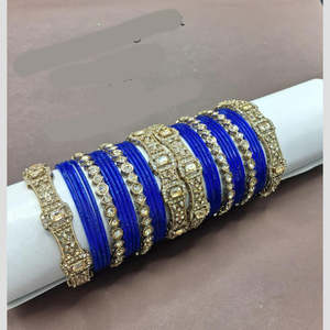 Crystal Stone Fancy <b>Bangles</b> <b>Set</b> for Wedding and Festive Wear - Product Image 1
