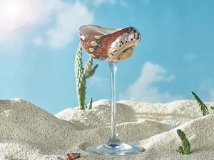 Copa de Vino Hecha a Mano con Conchas Marinas Naturales, Decoración Costera para Bodas en la Playa - Product Image 2