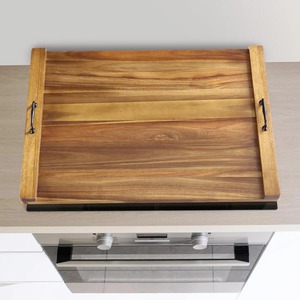 Planche à découper rectangulaire en bois d'acacia avec poignée en bois, non toxique, passe au lave-vaisselle, épaisseur 1,5 cm, planche à découper de cuisine - Product Image 4