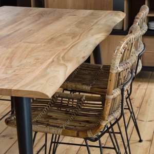 Table à manger Vandana Solace Arion en bois d'acacia avec pieds en forme de boussole - Product Image 2