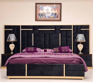 Cama con cabecero tamaño King, marco de madera de lujo, hecho a mano, con superficie de madera maciza, muebles de dormitorio premium tallados a mano. - Product Image 2
