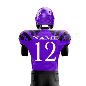 Maillots de football américain personnalisables pour adultes, respirants, grandes tailles, sublimés, noir, bleu, blanc, uniforme à manches courtes - Product Image 5