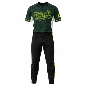OEM Custom Men's Softball Team Uniform Jersey Pants 3D Puff Numbers Side Mesh Panels Performance <b>Athletic</b> Game Set - Product Image 2