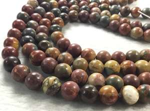 Perles de pierre précieuse rondes lisses en jaspe rouge naturel pour la fabrication de bijoux, vente en gros - Product Image 6