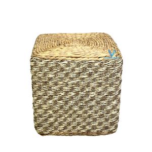 New Collection Water Hyacinth Ottoman Handwoven Pouf Decorative Floor <b>Seat</b> Wholesale OEM Manufacturer - Product Image 2