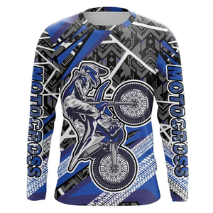 Maillot de motocross unisexe pour course moto, haute qualité, prix bas, vente directe d'usine, design de logo personnalisé, coupe-vent, imprimé - Product Image 1