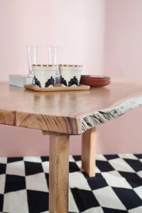 <b>Live</b> <b>Edge</b> Solid Acacia Wood Dining <b>Table</b> | Industrial Style Wooden Slab <b>Table</b> | Wholesale Indian Furniture - Product Image 2