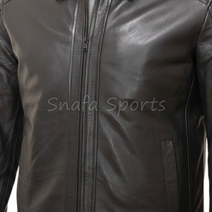 Men's Streetwear Casual Winter Loose-Fit Leather Jacket with Zipper Front Windproof Comfortable Leather Jackets - Product Image 3