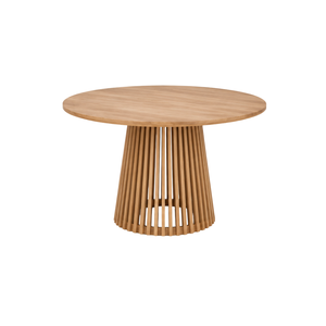 Ensemble de table à manger ronde à piétement cannelé ARTERRA Luxury Japandi, chaises modernes en teck écologiques faites à la main pour appartement - Product Image 4