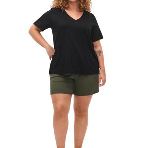Camiseta de Cuello en V para Mujer, Tallas Grandes, 100% Algodón, Transpirable, Antiarrugas, Verano, OEM ODM, Venta al Por Mayor - Product Image 5