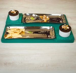 Bandeja para servir de madera hecha a mano Bandeja para servir de madera más vendida para uso en fiestas y decoración festiva de La India - Product Image 1