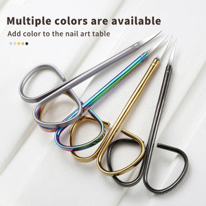 Tijeras para Cutículas de Acero Inoxidable con Hoja Curva, Herramienta Profesional de Manicura para Eliminar Piel Seca, Recortar Cejas y Pestañas - Product Image 2