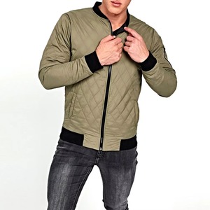 Low MOQ OEM Wholesale Winter Blank Classic Comfortable Coated Long <b>Thin</b> <b>Mens</b> Bomber <b>Jacket</b> with Custom Embroidery Logo - Product Image 1
