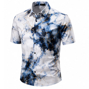 Camisa de Hombre a la Moda con Botones y Estampado Personalizado, 100% Algodón, Secado Rápido, Transpirable, Elegante, Informal, para Oficina, ODM - Product Image 1