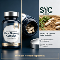 Complexe Naturel OEM Maca Ginseng 10-en-1 pour la Vitalité Masculine Ashwagandha Marque Privée Fabricant Personnalisé Fournisseur en Gros 60 Capsules