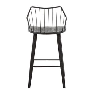 Tabouret de comptoir Winston Farmhouse en bois noir et métal, meubles de salle à manger - Product Image 4