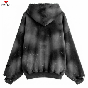 Hoodies Homme Oversize Effet Délavé et Usé avec Logo Personnalisé – Meilleures Ventes - Product Image 4