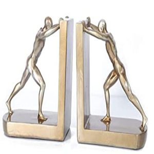 Decorative Classic Art Deco Aluminum Sculptural Bookend for Home Office <b>Study</b> Decor Silver Finished <b>Table</b> Decorative Bookend - Product Image 1