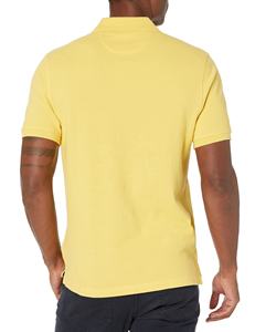 Polo de Manga Corta para Hombre, Algodón Piqué, Color Sólido, Casual, con Botones, Corte Regular, Azul - Product Image 3