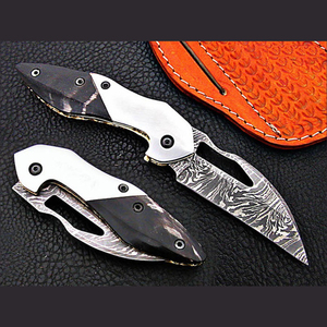 Cuchillo de Camping OEM 2026 para Exteriores con Diseño Mini, Hoja de Acero de Damasco y Mango de Madera, Cuchilla D2 para Caza - Product Image 2