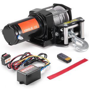 Verricello Elettrico da 4000 libbre con Cavo in Acciaio a 7 Fili da 3/16 x 39 piedi 12V DC e Rullo Guidacavo per ATV/UTV, Capacità di Carico 12000 libbre - Product Image 2