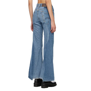 Jeans Rectos de Cintura Media para Mujer Tallas Grandes, Largos, Ecológicos, Transpirables, con Diseño de Parches Lavados a la Piedra, Casuales, para Otoño - Product Image 2
