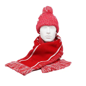 ชุดผ้าพันคอและหมวกอะคริลิค Delta Sigma Theta Crimson Crest Jacquard ปักลายหรูหรา สำหรับชมรมนักเรียน นักศึกษา ฤดูหนาว - Product Image 1