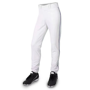Ensemble de maillot et pantalon de baseball personnalisable par sublimation avec design à boutons intégraux, manches à motifs, pantalon blanc - Polyester, unisexe, adulte - Product Image 3