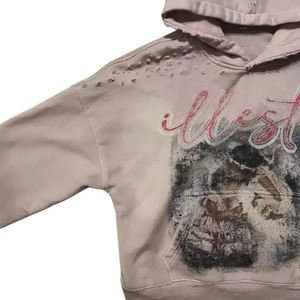 Sweat-shirts à capuche en molleton de coton haut de gamme, brodés et imprimés sur mesure, à épaules tombantes, effet usé et délavé soleil, réduction pour achat en gros - Product Image 2