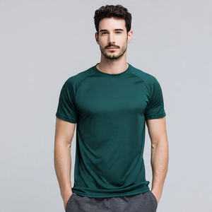 T-shirts de compression athlétiques pour hommes, coupe ajustée, 100 % coton, séchage rapide, respirants, manches courtes, haut d'entraînement - Product Image 1