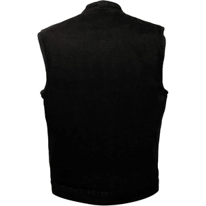 Samroz Sports Men's Black Classic Genuine Leather <b>Cowboy</b> Biker <b>Vest</b> V-Neck Zipper Closure Winter Outerwear Anti-Wrinkle - Product Image 2