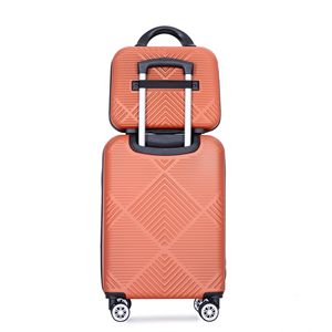 Set bagagli leggeri in ABS 2 pezzi con ruote Spinner (20/14) valigia arancione scuro - Product Image 4