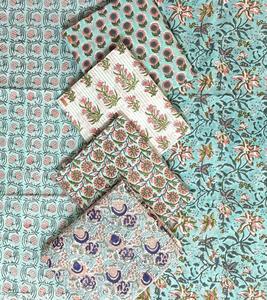 Tela de algodón reutilizable con estampado floral ecológico, diseño personalizado, estampado a mano, proveedor de pedidos al por mayor. - Product Image 1