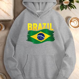Sudaderas casual de mujer con ilustración de bandera de BRASIL - Product Image 1