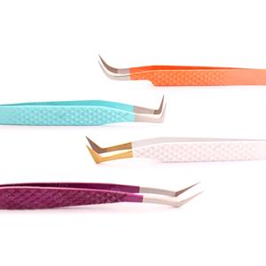 แหนบต่อขนตาแบบด้ามจับเพชรคุณภาพระดับมืออาชีพทำจากสเตนเลสสตีลปลายกันฝุ่นสำหรับขนตาปลอมสั่งทำได้ - Product Image 1