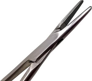 Portaagujas Olsen Hegar con tijeras y anillos recubiertos de oro, portaagujas de carburo de tungsteno con bordes de corte, aprobado por ISO - Product Image 2