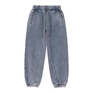 Custom 350GSM Heavyweight <b>Jogger</b> Sweatpants Solid Mid Waist <b>Cuffed</b> Casual Streetwear Trousers OEM - Product Image 5
