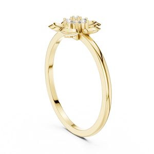 Anillo minimalista de oro sólido de 14k para mujer con diamante de corte redondo, ideal para regalo, compromiso, aniversario o boda. - Product Image 4