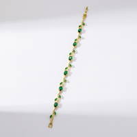 Bracelet en chaîne à feuilles en laiton plaqué or de style européen, zircon, design élégant et tendance, usage quotidien, cadeau de mariage pour femmes
