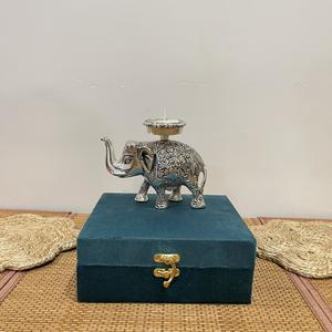 ARTESANÍA METÁLICA: ELEFANTE PLATEADO EN TELIGHT CON CAJA DE REGALO - Product Image 4